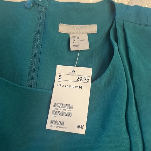 NWT H&M womens green dress size 14 - Picture 10 of 12